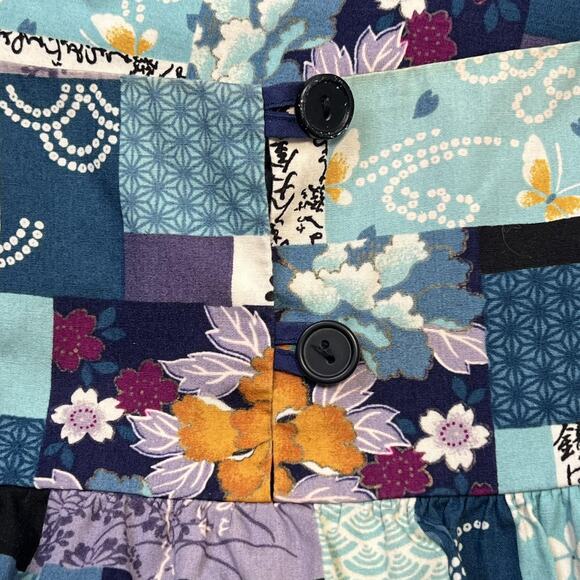 RM Dress Womens Small Floral Patchwork Hawaiian Button Front Made USA Pockets - Picture 5 of 8